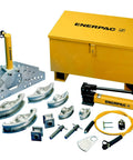Heavy Duty Electric Hydraulic Pipe Bender Set With 30 Ton Pump And Seven Aluminum Shoes For Smooth Wrinkle Free Bends On One To Four Inch Od Pipe No Sweat Pro Level Rig For Clean Straight Shots Daily.