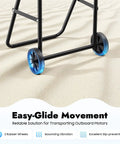 Outboard Boat Motor Stand On Wheels Heavy Duty Steel Engine Cart For Repair Maintenance And Storage shown with rubber wheels.