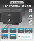 Tankless Electric Water Heater 7 Kilowatt 240 Volt Instant Hot Water On Demand for Two Sinks or One Shower in Hot Climates
