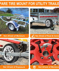 Universal Trailer Spare Tire Mount Rack For Utility And Boat Trailers Fits Most Tires Heavy Duty Steel Wheel Bracket Galvanized