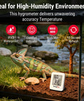 All In One Digital Hygrometer Indoor Thermometer With IPX5 Waterproof For Ultra Accurate Temperature And Humidity Readouts Pro Grade For Greenhouses Grow Rooms And Home Climate Monitoring in terrarium