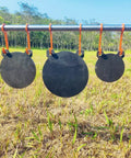 AR500 Steel Target Gong Silhouette For Precision Shooting, Half Inch Thick, Rifle Rated, Laser Cut Accuracy hanging outdoors