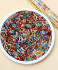 Glass Bugle Beads Bulk 4200 Pcs 2x6mm mixed colors in round dish for jewelry making and crafts