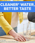 Person pouring water from Metro Elite Water Pitcher with Filter Removes 99 Percent Lead and Chlorine Taste and Odor, black