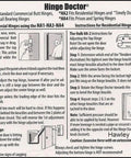 HA1 Hinge Repair Tool Six Pack Instructions for 4.5 x 4.5 Non Ball Bearing Hinges, DIY Guide, USA Made