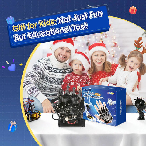 Hands On Motion Sensing Glove For Kids Wireless Robotic Arm Kit With ESP32 Encoders And Accelerometer Arduino Python ACECode Compatible Gesture Control For 8 To 12 Year Old Makers gift box