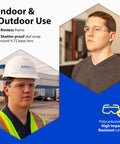 Heavy Duty Anti Fog Tinted Safety Glasses With Polycarbonate Impact Resistant Lenses Built For Construction And Diy Tasks Delivering Tight Wraparound Fit And Legit Eye Protection In A Five Pack Bundle worn by two individuals indoors and outdoors.