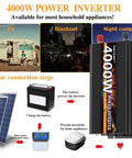 Top Notch 4000 Watt Power Inverter Juices Up Your Rig Converting 12V Dc To 110 Or 120V Ac For Rvs Cars And Off Grid Solar Builds With Wireless Remote Smart Lcd And Fast Charge Ports showing inverter and solar setup.