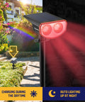 Solar Color Spotlight 2 Pack With 9 Lighting Modes And 38 LEDs RGBW Multicolor Waterproof Outdoor Lights showcasing red light