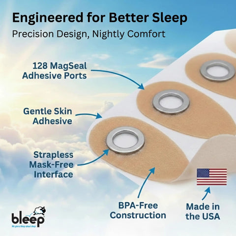 Eclipse Magnetic Frame With 96 Halos For Maskless CPAP Nose Mask Sleep Apnea Machine MagSeal Ports For Eclipse Frame BPA Free Corn and headgear free CPAP accessories supplies 48 Day Supply, adhesive ports close-up