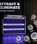 Beast Mode Electric Bug Zapper For Home And Covered Outdoor Areas With 20W UV Bulbs And 2800V Grid Kills Flies Mosquitoes Moths Gnats