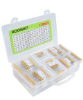 Ultimate Resistor Kit Starter Pack with 1500 Carbon Film Resistors in labeled storage box, 150 values from 1 Ohm to 10 Meg Ohm.