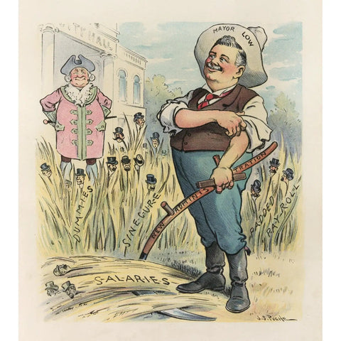 Unframed Giclee Art Print A New Scythe Cuts Clean 1902 By John Samuel Pughe Frame Ready Premium Paper Customizable Sizes cartoon