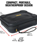 XL Dart Case With Locking Foam For On The Go Transport, semi hard shell dimensions with black finish and strap