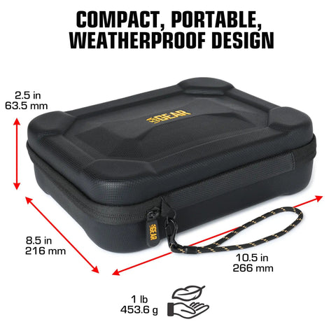 XL Dart Case With Locking Foam For On The Go Transport, semi hard shell dimensions with black finish and strap