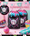 Ice Cream Drip Baseball Drawstring Bags 48 Pack 6x8 Inch Waterproof Gift Bags for team parties and celebrations display