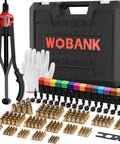 Pro Rivet Nut Tool Kit 16 Inch With 290 Insert Nuts And 15 Metal Mandrels For Fast Metalwork Jobs Featuring Step Drills Heavy Duty Wrench Gloves And Easy Setup Manual For Total DIY Pro Upgrade, with case