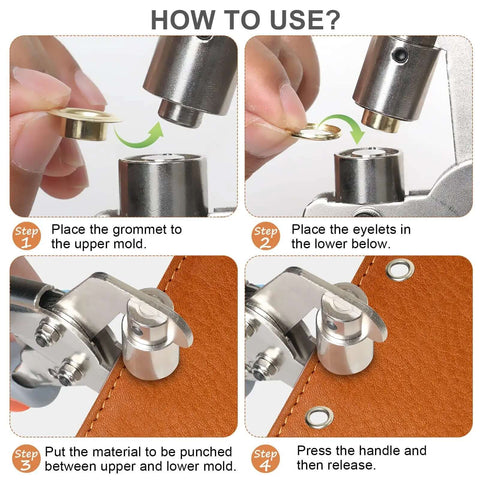 How to use guide for Rugged Grommet Kit For DIY Projects Three Eighths Inch 500 Eyelets And Grommets Pack No Pre Drill Required No Fuss Tarps