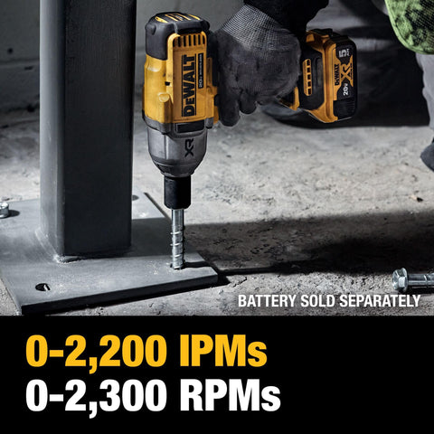Using 20V Max Cordless 1/2 Inch Impact Wrench With 4 Speed High Torque Beefy Brushless Motor Hog Ring Anvil LED Light on metal bolt
