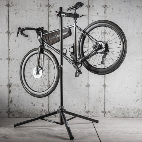 Pro Grade Bike Repair Stand With 360 Degree Clamp And Spinner Knob For Precise Closure Adjustable Frame Height From 42 To 65 Inches