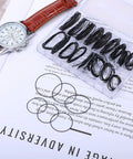 180 Pcs Watch Gasket O Ring Kit with 18 sizes waterproof rubber seals displayed next to a wristwatch for case repair