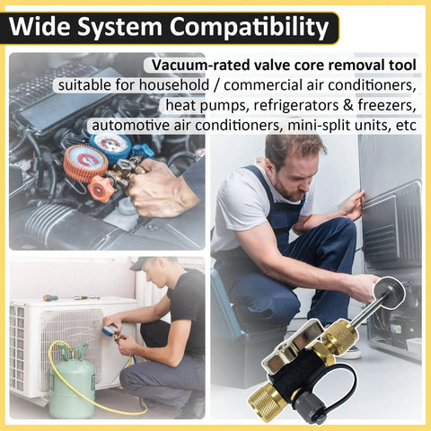Quarter Inch Mega Flow Valve Core Removal Tool for HVACR systems with diverse applications in air conditioning repair