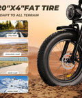 Beast 1500W Electric Fat Tire Bike For Adults With 33 MPH Top Speed 40 To 75 Mile Range 48V 15.6Ah Removable Battery 7 Speeds 3 Modes Full Suspension Dual Disc Brakes 20 Inch All Terrain Fat Tires UL 2849 Certified, 20x4 inch front wheel on sand