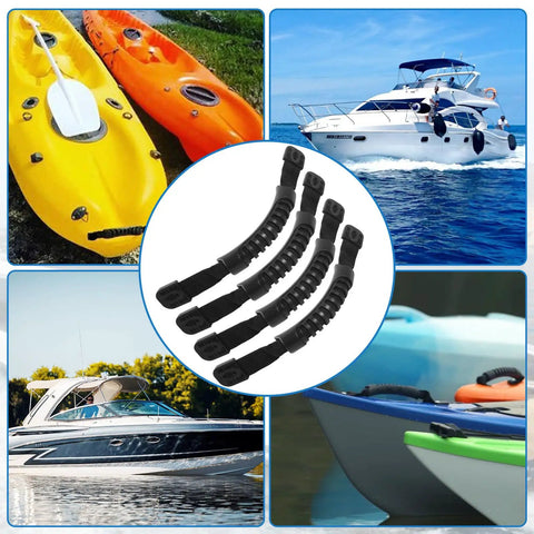 Heavy Duty Kayak Handles 4 Pack for Easy Portage and Boat Carry Marine Grade Nylon Grab Handles with boats background