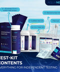 18 Parameters Drinking Water Test Strips Kit With 125 Strips Across 5 Packs Of 25 And 2 Coliform Bacteria Tests displayed