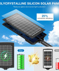 IP66 Waterproof Solar Street Lights With Motion Sensor And Remote, polycrystalline silicon solar panels, 25% efficiency