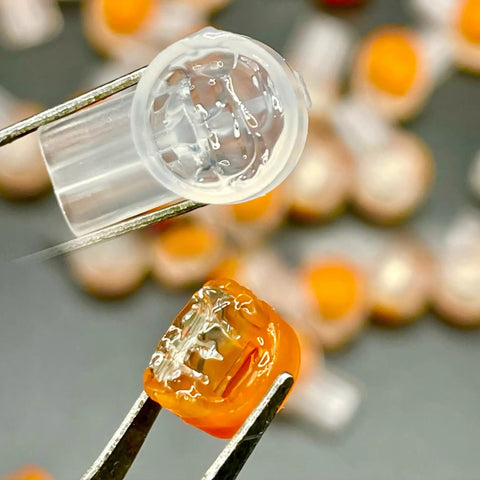 Close-up of 50 Pack UY2 K2 Gel Filled Waterproof IDC Wire Splice Connectors with double blade, moisture proof design.