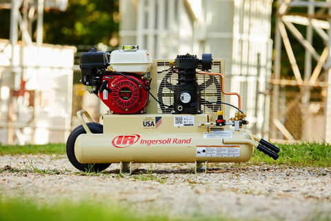 135 Psi 5.5 Hp Gas Powered Air Compressor Runs Smooth With Honda Engine And Cast Iron Construction Featuring Wheelbarrow Design