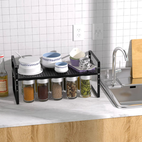 Expandable Cabinet Storage Shelf Organizer Rack Built Tough And A Real Workhorse Heavy Duty Steel Stackable For Kitchen Pantry Garage Spice Rack