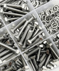 Heavy Duty 240 Piece Hex Head Bolts Nuts And Flat Washers Set For DIY Projects And Auto Repairs All In One Full Thread Machine Screws Kit Hex Head Hardware Assortment, assorted bolts and washers in organizer