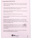 Front view of Mayco Designer Liner ceramic glaze writers instruction sheet with tips and Mayco logo.