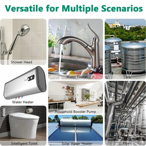 Image showing versatile plumbing options including Dead Quiet Hot Water Recirculating Pump With Adjustable Speed Settings For Reliable Instant Hot Water Delivery Super Silent Water Heater Circulator Unit.