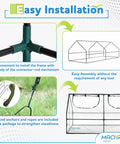 Compact Garden Cloche Mini Greenhouse For Seed Starters And Plant Protection assembly diagram with connectors and anchors.