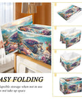Kick Some Clutter With These Heavy Duty Foldable Storage Bins, Featuring Snug Click Lids And Super Sturdy Handles, Plus Collapsible Oxford Basket Organizers For Real Closet Solutions. Collapsible bins with ocean design for easy storage.