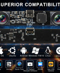 Top view of Ace Dual Lens Monochrome USB Camera Module Blitzing Global Shutter 210FPS 3D Stereo Vision Kit showing sensor layout.