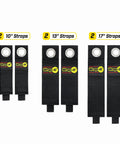Heavy Duty Storage Straps Six Pack For Garage Cord Management And Cable Organization for RV; 10, 13, 17-inch straps displayed