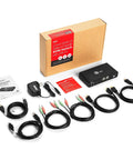 2 Port HDMI KVM Switch Swap Between Two 4K60 Monitors No Sweat Using One Shared Keyboard Mouse And Headphone Setup For Your Ultimate Home Office Or Gaming Rig, cables and accessories view.