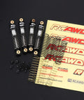 47mm SCX24 Shocks With Oil Type And Body Clips Upgrade Kit For Axial One Twenty Four SCX24 AX24 XC1 4WS Crawler Deadbolt And 2021 Ford Bronco One Twenty Four RC Rock Crawler Silver