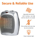 Tiny But Mighty Ceramic Space Heater Portable Indoor Heating Solution With Overheat And Tip Over Protection Thermostat Non Oscillating 1500W