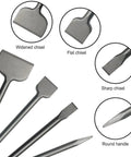 Beefy SDS Plus Rotary Hammer Tile Chisel Set 4 Piece Kit Includes Pointed Flat Scraping And Tile Spade Bits For Demolition And Removal