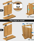 Hidden Pivot Hinge For Secret Doors And Hidden Bookcases Thickened Rock Solid Heavy Duty Steel Hardware With 870 Lbs Load Bearing 360 Degree Rotation Smooth Bearing Design Rust Resistant Patented shown in two installation methods