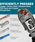 Heavy Duty Standard Press Tool Kit For Half Inch To Two Inch Copper Pipes With Jaws ProPress Compatible Fittings piping sizes