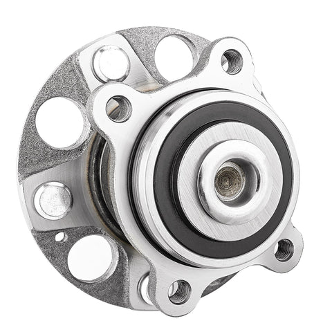 Close-up of two pack premium quality rear wheel bearing hub assembly replacement fits Acura TSX 2004 2005 2006 2007 2008 and Honda Accord 2005 2006 2007 direct fit wheel hub bearing set.