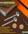 Package of UT Gear Driven Railbolt For Handrails To Staircase Fittings And Newels, includes rail bolts, wood plugs, and hex bit