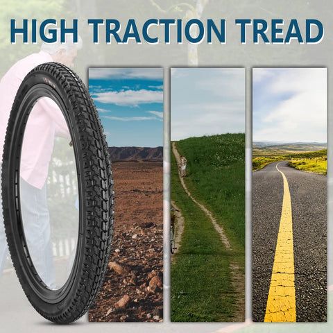 Image showing 2 Pack 20x1.75 Bike Tires With Tubes And Levers For 20x1.5 1.75 1.95 Rims Durable Nylon And Rubber Tire Set.
