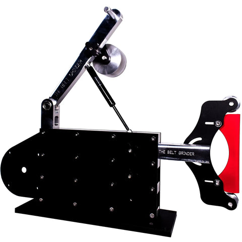 Heavy Duty 2x72 Belt Sander And Grinder With CNC Machined Aluminum Wheels and 56C Motor Mount, showcasing precision assembly.